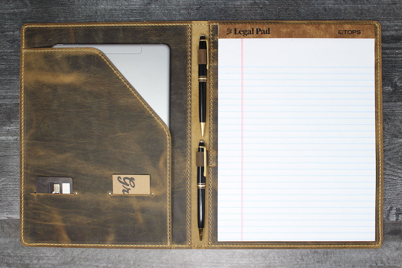 Personalized Leather Legal Pad Holder