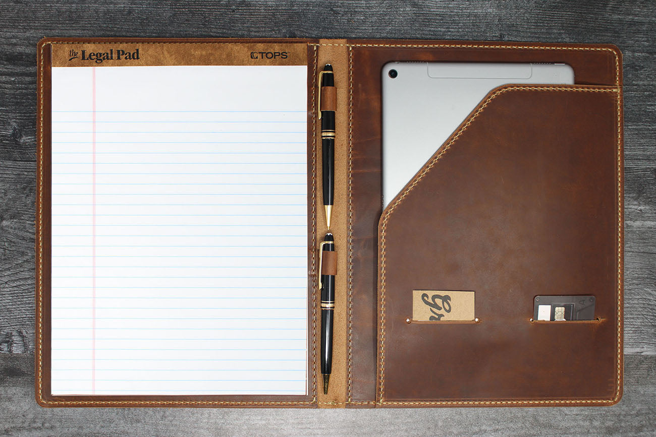 Left-Handed Austen Padfolio - GROWLEY LEATHER CO.