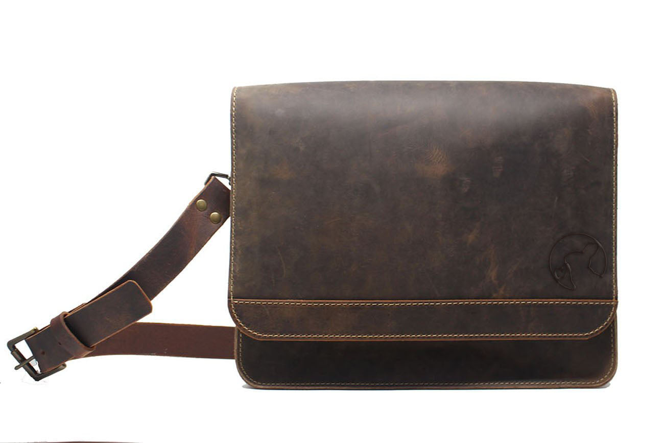 バッグ big leather messenger bag Executive